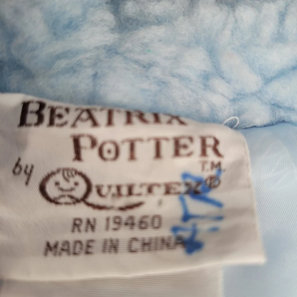 Vintage Beatrix Potter Quiltex Baby Bunting Bag Peter Rabbit Sleep Sack Blue OS